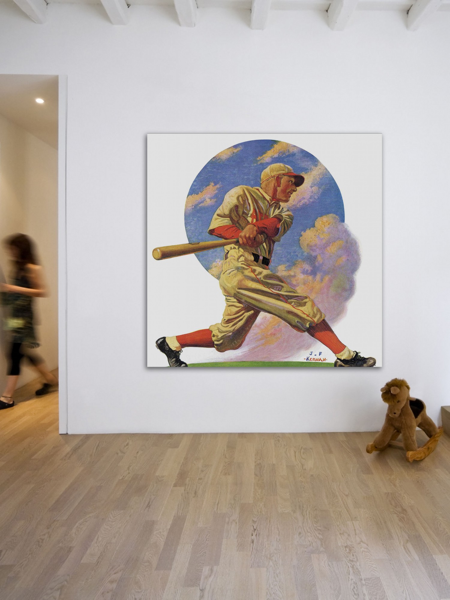 Marmont Hill Baseball Batter by J.F. Kernan Painting Print on Canvas