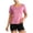 Hot Pink, variant on Women Seamless Workout Shirts Short Sleeve Athletic Top Yoga Running T-Shirts (Blue, S)