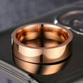 thumbnail image 4 of 6mm Rose Gold 316L Stainless Steel Band Men Women Titanium Smooth Ring Size 5-11, 4 of 5