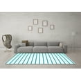 thumbnail image 3 of Ahgly Company Machine Washable Indoor Rectangle Solid Turquoise Blue Modern Area Rugs, 2' x 4', 3 of 4