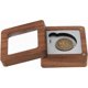 thumbnail image 1 of Estuche de madera para guardar monedas individuales, con ranura de terciopelo beige de 40 mm y ventana acrílica transparente., 1 of 6