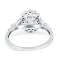 thumbnail image 3 of Vintage Oval Engagement Ring Simulated Cubic Zirconia 925 Sterling Silver Size 10, 3 of 5