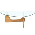 thumbnail image 3 of Walnut Color Solid Wood Triangle Coffee Table For Home Space, 50.17 In Depth, 31.15 Width Wood, Color, Home, 50in 31.1in Width, 15.7in Height, 3 of 3