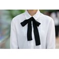 thumbnail image 3 of Camisa de gasa de manga larga blanca con cuello de muñeca y lazo de mariposa para mujer de primavera y otoño estilo academia, 3 of 3