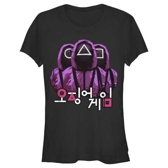 Junior's Squid Game Worker Soldier Manager Graphic Tee Black Medium