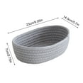 thumbnail image 4 of Small Woven Baskets Empty Tiny Storage Baskets Mini Cotton Rope Baskets Oval Decorative Hampers/ White Desktop Storage Basket (A/S), 4 of 5