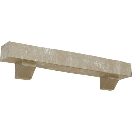 

Ekena Millwork 4 H x 4 D x 48 W Knotty Pine Faux Wood Urethane Fireplace Mantel Kit W/ Ashford Corbels White Washed