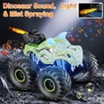 thumbnail image 6 of Remote Control Monster Truck for Kids, 2.4GHz RC Car with 360° Stunts, Spray Mist, LED Lights & Sounds, All Terrain Off-Road Vehicle, Birthday Gift for Boys & Girls Ages 3+（green）, 6 of 7