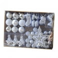 thumbnail image 2 of Conjunto de 47 piezas de adornos para de Navidad, accesorios decorativos, surtido elegante para decoración festiva , Plateado, 2 of 8