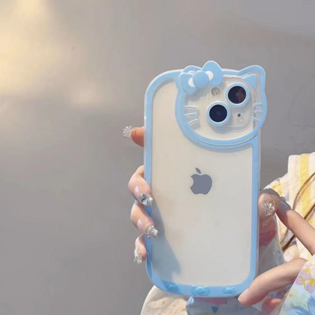 Sanrio-fundas transparentes de Hello Kitty para iPhone, accesorios a prueba de golpes para modelos 14, 13, 11, 12 Pro Max, XS, XR, 7, 8 Plus, SE2020, Y2K Fivean unisex