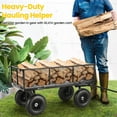 thumbnail image 3 of Funcid Steel Garden Cart with Removable Sides, Heavy Duty Yard Cart, 660 LBS Capacity Wagon, Rotating Handle, 10" Tires Wheels, Perfect for Garden Farm Yard, Black, 3 of 11