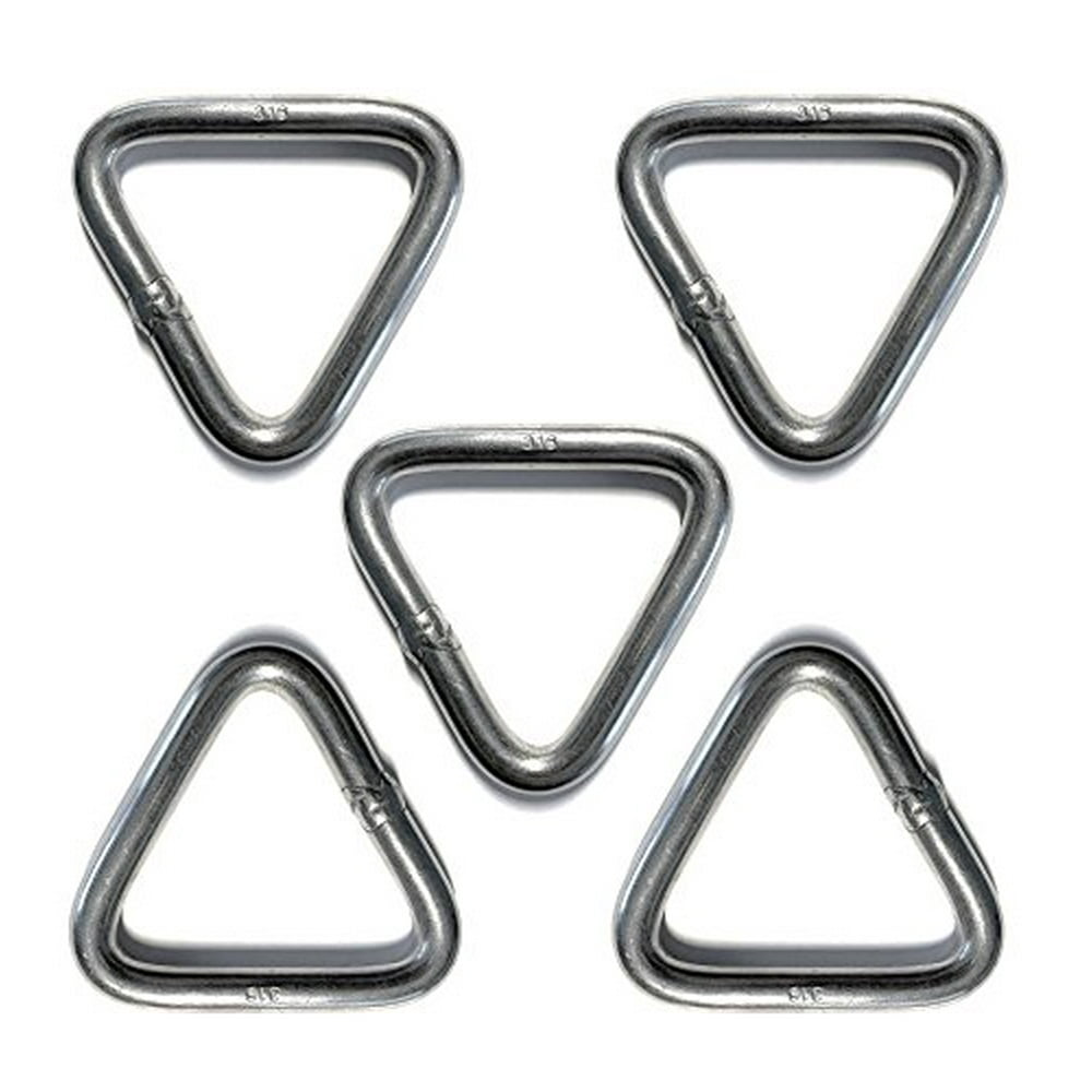 5 Pieces Stainless Steel 316 Triangle Ring Welded 5/16" x 2" (8mm x