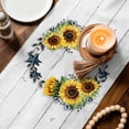 thumbnail image 3 of Yellow Sunflowers Table Runner - 48 Inch Long Western Star Farmhouse White Wooden Cotton and Linen Blended Dress Scarves Farmhouse Table Runner for Kitchen Dining, Coffee Table, 13" x 48", 3 of 8