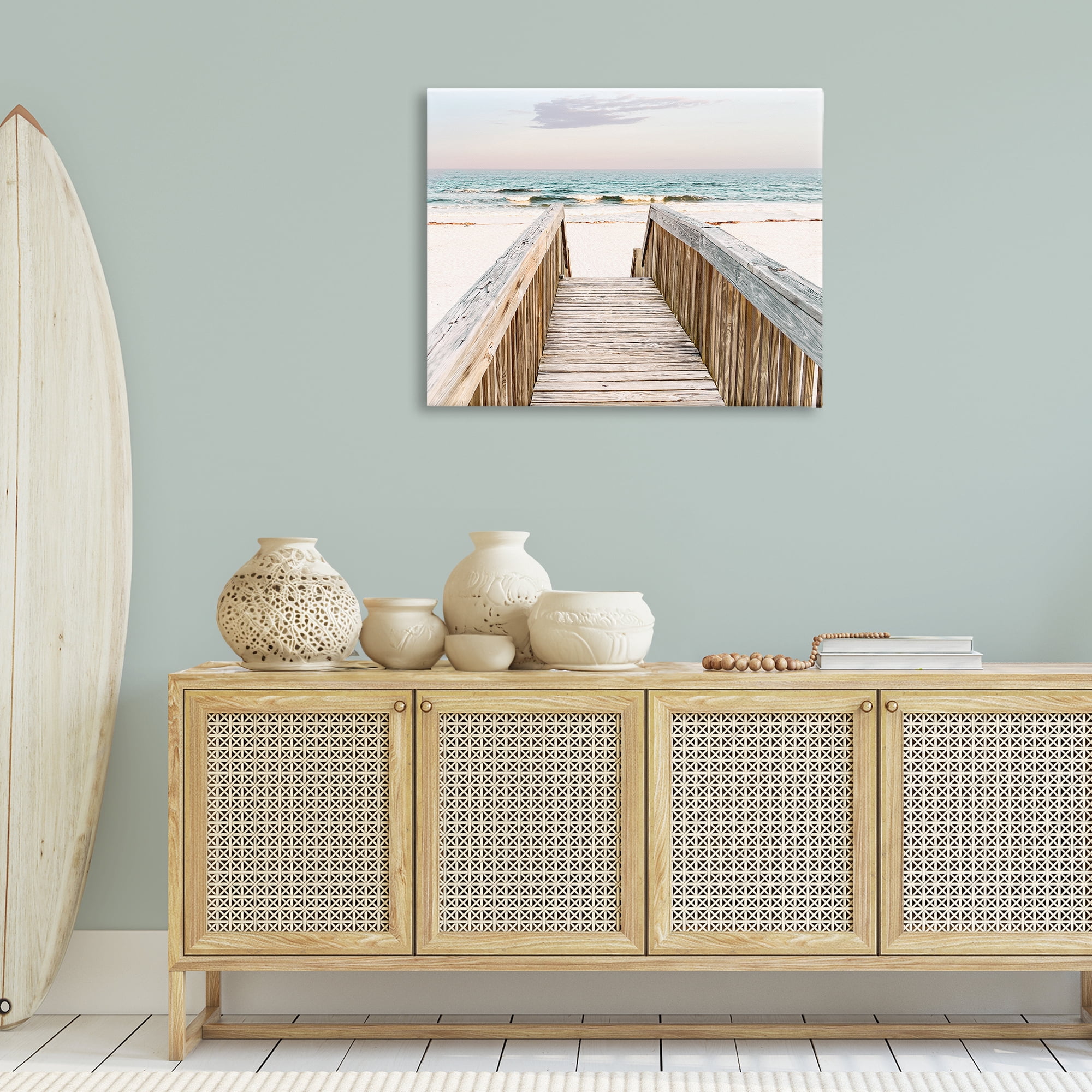 Stupell Industries Steps to Beach Shore Nautical & Beach Photography Wrapped Canvas Art Print Wall Art, 40 x 30