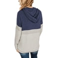 thumbnail image 4 of Women's Color Block Hoodies Fall Long Sleeve Sweatshirt Casual Drawstring Pullover Tops Striped Tunic Shirts, 4 of 5