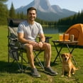 thumbnail image 6 of Riedhoff Folding Single Camping Chairs with High Back, Carrying Bag, Gray & Black, 2 Pack, 6 of 9