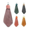thumbnail image 3 of YAOMOBB Hanging Hand Towel Quick Dry Hand Towel Coral Fleece Microfiber Absorbent with Lanyard for Daily Use, 3 of 5