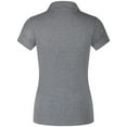 thumbnail image 2 of 2Luver, Women's, Short Sleeve 3 Button Collared Polo Shirt, Dark Grey, 1XL, 2 of 2