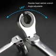 thumbnail image 4 of Ratchet Open End Spanner, Ratcheting Open End Wrench 17mm 8.5in Cr V Steel  for Fuel Brake AC Pipe Nuts, 4 of 7