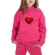 thumbnail image 3 of TaTaai Valentine's Day Kids Hoodie and Pants Set, Heart Print Two Piece Outfit, Cute Couple Matching Wear Gift, 3 of 4