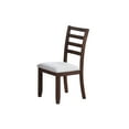 thumbnail image 4 of Formal Look Ladder Back 2pc Dining Side Chairs Rubberwood Plush Upholstered Seat Cushion Dining Room Furniture Curved Legs, 4 of 7