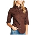 thumbnail image 2 of KOGMO Womens Classic Solid 3/4 Sleeve Button Down Blouse Dress Shirt, 2 of 6