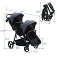 thumbnail image 5 of Foldable Twin Baby Double Stroller with Large Storage Basket and Canopy,Lightweight Travel Stroller Infant Pushchair,Dark Grey, 5 of 7