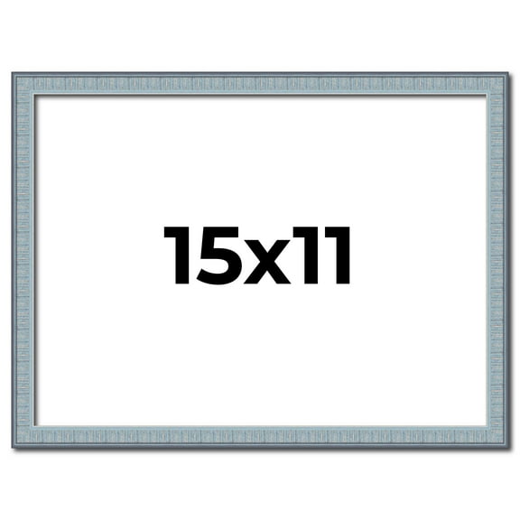 15x11 Frame Rustic Sky Blue Solid Wood Picture Frame | 0.75 Inch Moulding Width |Includes UV