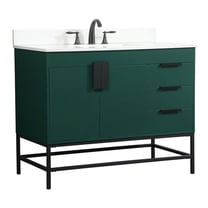 Elegant Decor Eugene 42" MDF Single Bathroom Vanity with Backsplash in Green