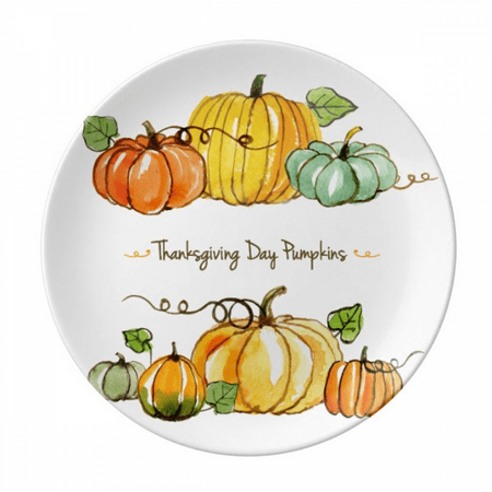 

Cartoon Pumkin Thanksgiving Day Pattern Plate Decorative Porcelain Salver Tableware Dinner Dish