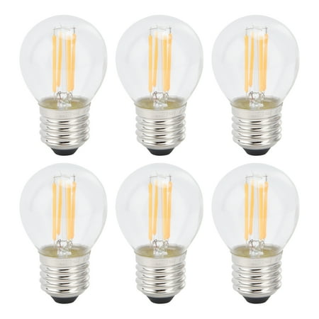 

WonderfulMart 6PCS G45 E27 LED Light Bulb Transparent Glass Bulb Vintage Filament Lamp Warm Light 6W 220V