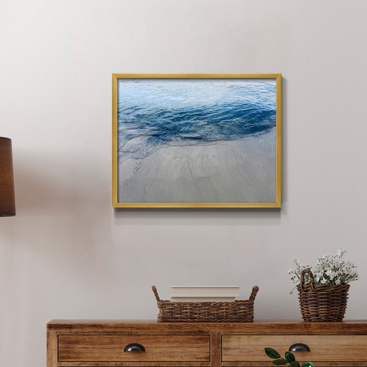 Aegean Blue Water by Nan - Restickable Framed Giclée Print