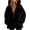 *Black, variant on VBVC Women's Fuzzy Fleece Bear Ear Hoodie , Cute Full Zip Sherpa Jacket For Women , Ladies' Cozy Winter Outerwear with Pockets, White , S-2XL