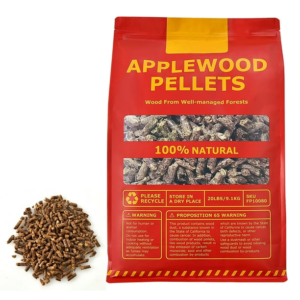 Costway 20lbs Apple Wood Pellets AllNatural for Smokers Pellet Grills