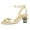 Gold, variant on Women Simple Single Strap Open Toe Sandals Ankle Buckle Strap Crystal Chunky Low Heels Pumps Wedding Bridal Dressy Slide Shoes Size 8 Navy