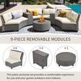 thumbnail image 3 of Highsound 9 Piece Patio Furniture Sectional Set, Outdoor All-Weather PE Rattan Wicker Conversation Set, Garden Sofa Set with Coffee Table and Couch Cushions, 3 of 13