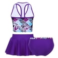 thumbnail image 6 of MSemis Girls 3 Piece Swimsuits Floral Tankini Set with Skirt Swimsuit Bathing Suit,Sizes 4-14 Purple 7-8, 6 of 6