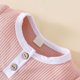 thumbnail image 5 of Ropa De Bebé (Niño O Niña) Traje De Niño Pequeño Verano Acanalado De Manga Corta Top Con Botones Pantalones Cortos Diadema Conjunto De Tres Piezas Rosa Odeerbi LM103-10270, 5 of 9