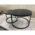 thumbnail image 3 of LiviNest Space-Saving Nesting Coffee Table Set: 2-in-1 Round Tables - 120-LBS Sturdy Metal Frame & Marble Pattern Top for Small Living Room & Apartment - Modern Side Tables for Bedroom Balcony, 3 of 6