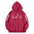 thumbnail image 3 of Chandail à Capuche Loup pour Femmes, Grande Taille, Manches Longues avec Trou pour le Pouce, Mode Féminine, Chandail à Capuche Imprimé Lettre Rouge TG, 3 of 3
