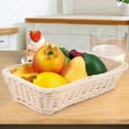 thumbnail image 5 of Masteelf Wicker Storage Basket Plastic Woven Fruit Basket Dessert Basket 35X27CM Beige, 5 of 6