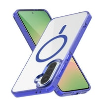 ELEHOLD Clear Magnetic Phone Case for Samsung Galaxy A35, Compatible with Wireless Charging Slim Translucent Matte Back Shockproof Anti-Fingerprint Cover for Samsung Galaxy A35,Darkblue