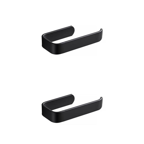Bewildely Soporte de papel Montado en la pared Baño Autoadhesivo Estante de almacenamiento Colgador Hogar Moderno Rollo de tejido Estante Suministros Negro 2piezas Bewildely CBP214628
