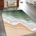 thumbnail image 3 of Abstract Washable Area Rugs 2.7'x5', Sage Green Gradient Ocean Beach Waves Low Pile Throw Living Room Rug Non-Slip Sturdy Edge Binding Carpet for Indoor Entryway Bedside Kitchen, 3 of 9