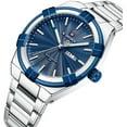 thumbnail image 2 of Men Quartz Watch Auto Date Week Business Dress Analog Stainless Steel Wrist Watches, 2 of 15