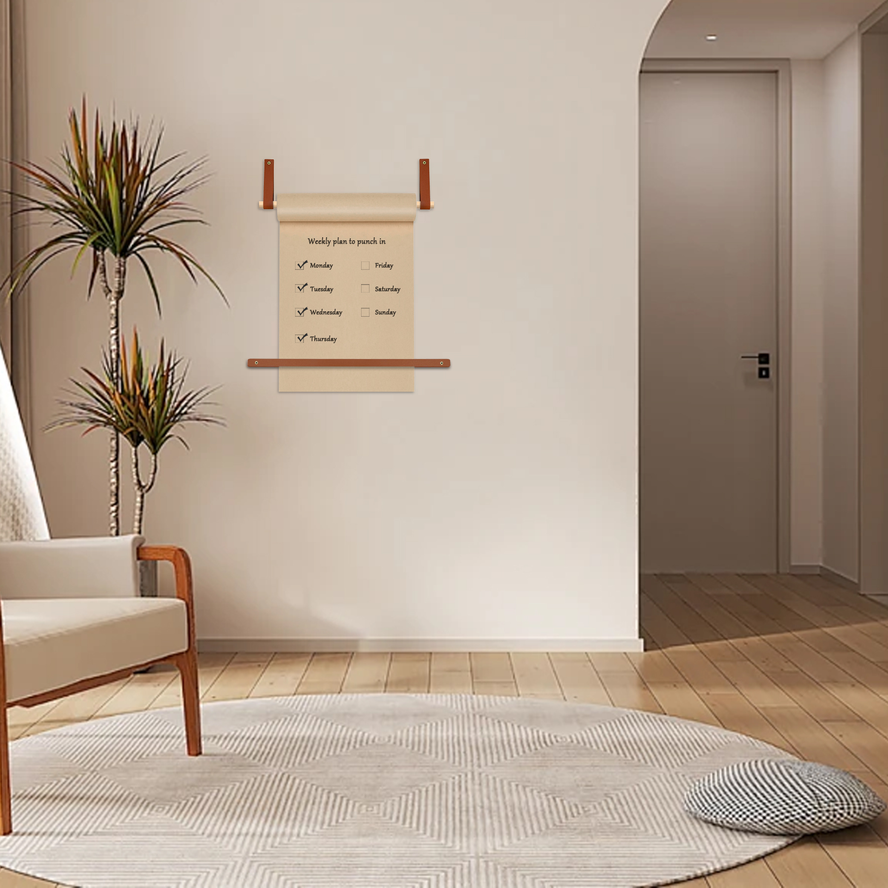 Kraft Paper Dispenser,11.8inch Butcher Paper Holder,Includes 30 Meter Long Brown Paper Roll,Roller Kraft Paper Roll Display Stand for Wall Decor, Artwork, to-Do Lists and Ideal Ideas.