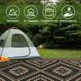 thumbnail image 3 of KUETH 5' x 8' Outdoor Rug Waterproof for Patio Carpet Plastic Reversible Straw Outdoor Rug for Camping Picnic Geometric Mat ,Black & Brown, 3 of 6
