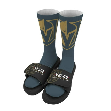 

Men s ISlide Gray Vegas Golden Knights Socks & Slide Sandals Bundle