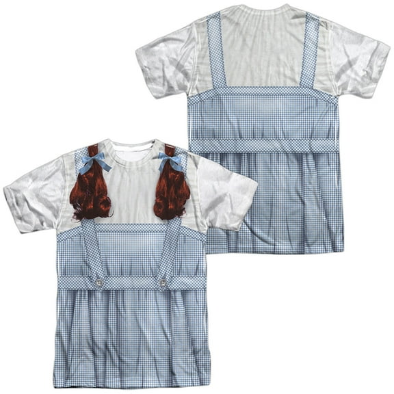 The Wizard of Oz Dorothy Costume Unisex Adult Sublimated T Shirt (3X-Large) White (Front/Back)