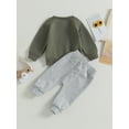 thumbnail image 5 of Baby Toddler Boys Fall Winter Outfits Little Dude Letter Printed Long Sleeve Sweatshirts Pants 2Pcs Clothes Set, 5 of 9